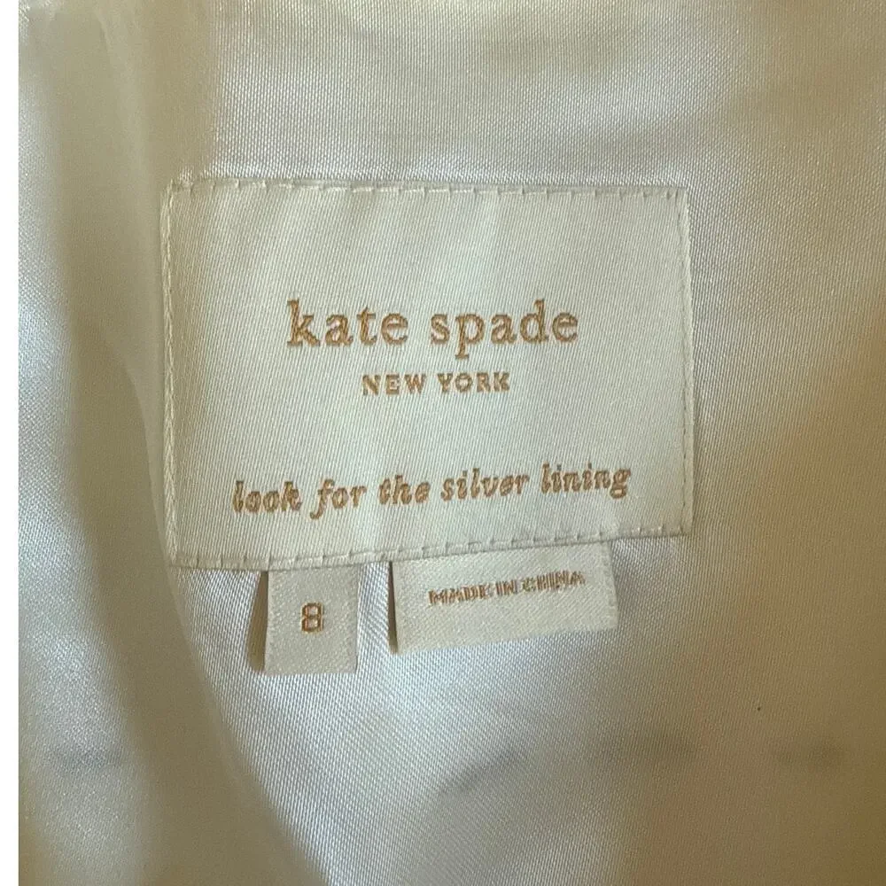 Women's Kate Spade New York Trish Be Dazzled Cream Black Dress Size 8